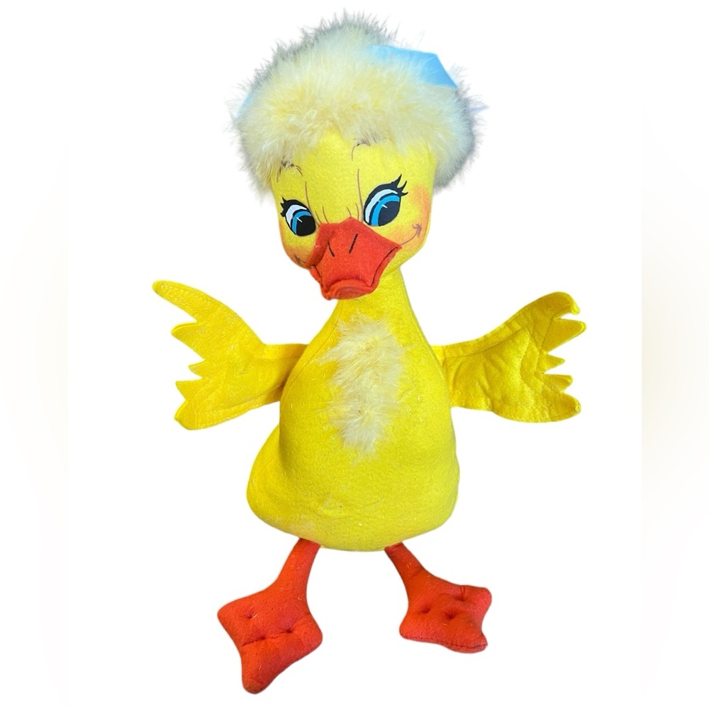 ANNALEE Easter Baby Duck 2006 Large 15” Felt Duckling Spring Holiday Feathers